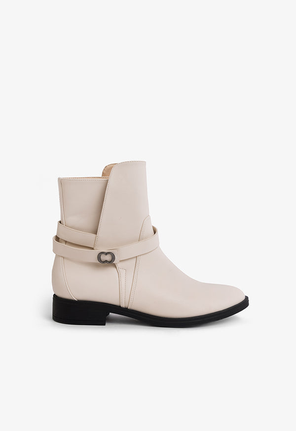 Choice Solid Winter Ankle Boots Off White