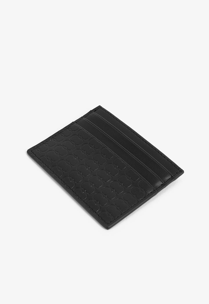 Choice Monogram Textured Card Holder Black