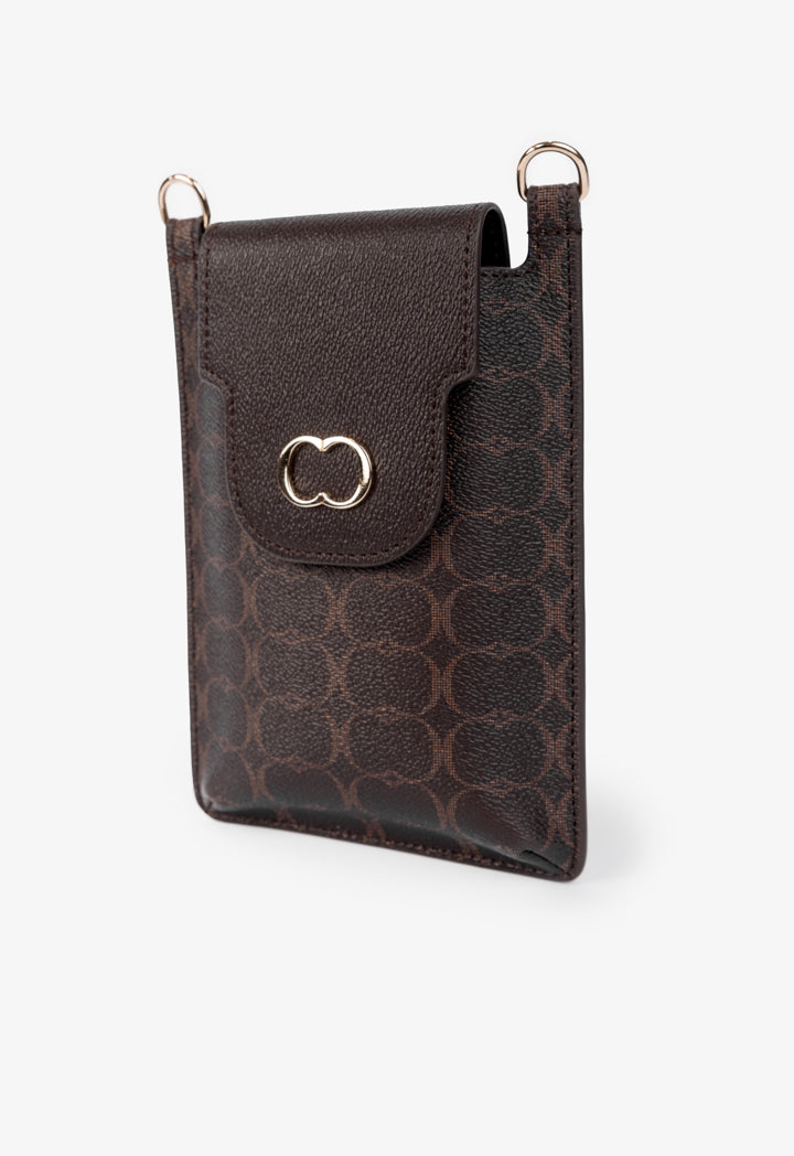 Choice Printed Monogram Crossbody Bag Brown