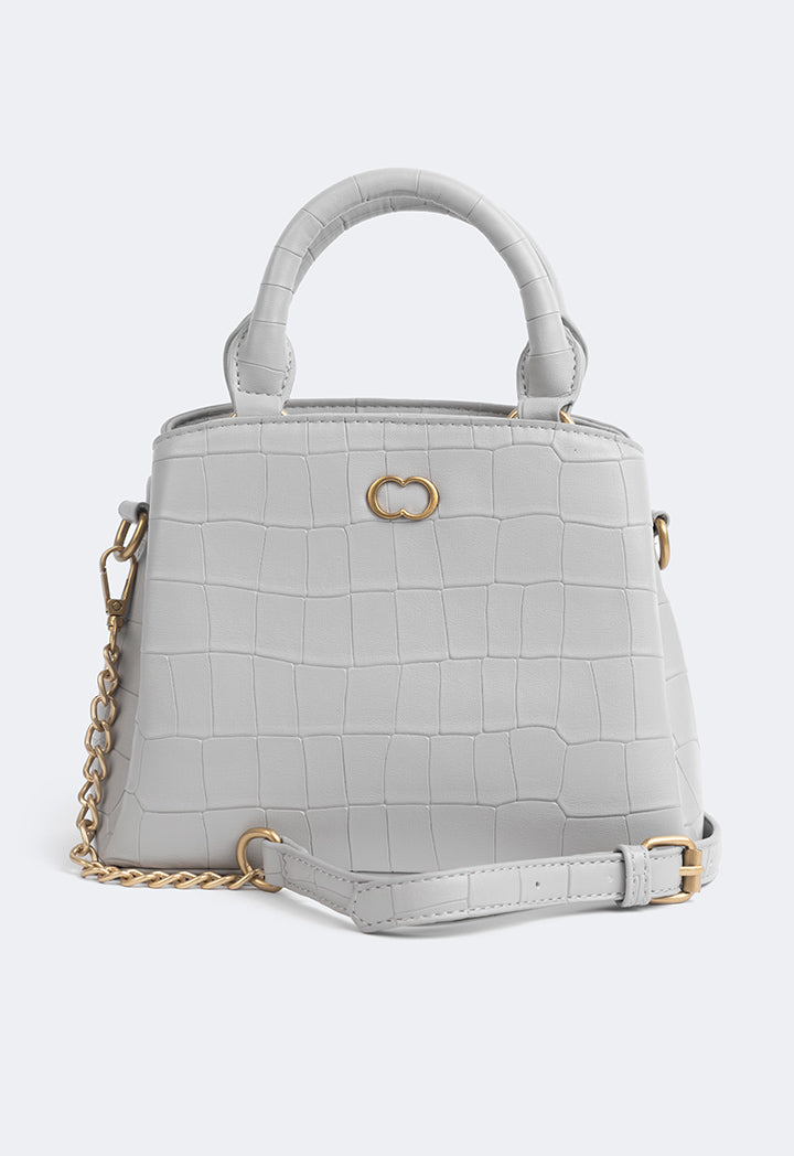 Choice Embossed Croc Handbag Grey