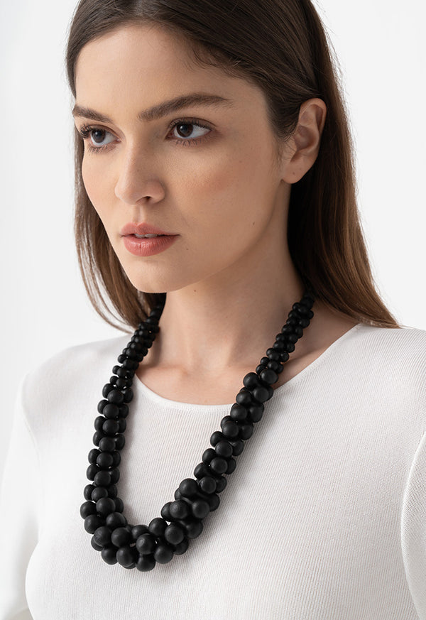 Choice Beads Detailed Necklace Black