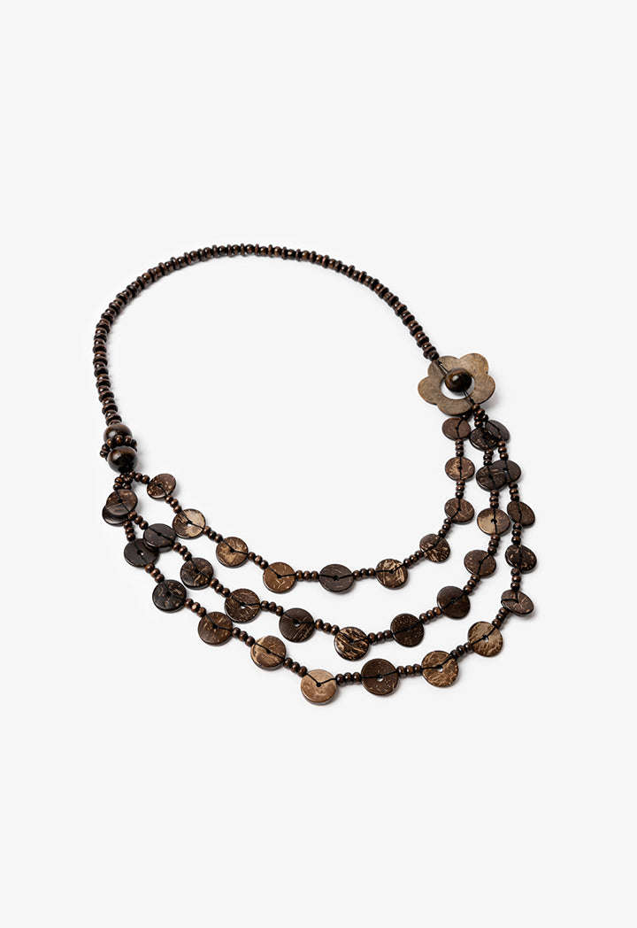 Choice Beads Detailed Multi Necklace Brown