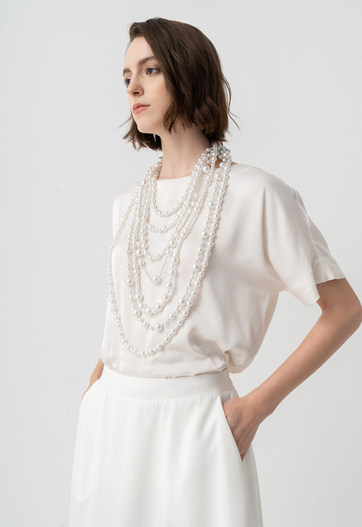 Choice Pearl Detailed Multi Necklace White