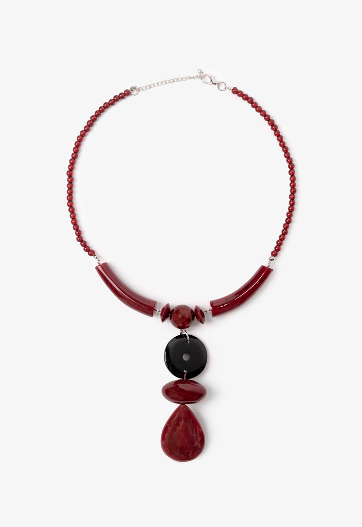 Choice Abstract Solid Necklace Burgundy