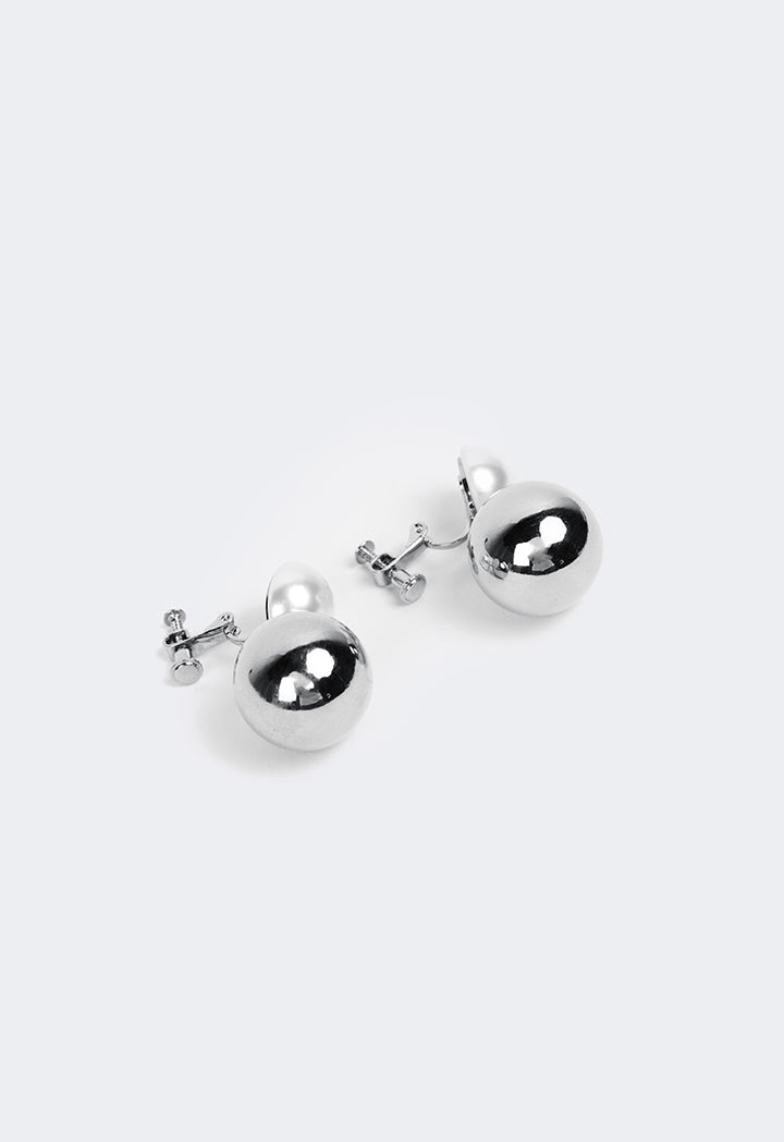 Choice Two Toned Round Earrings Silver