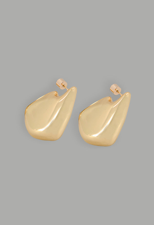 Choice Abstract Metallic Earrings Gold