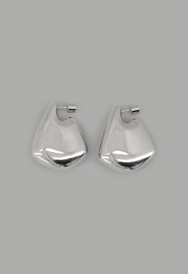 Choice Abstract Metallic Earrings Silver