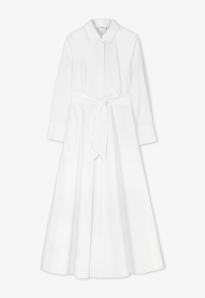 Choice Long Sleeve Solid Maxi Dress Off White