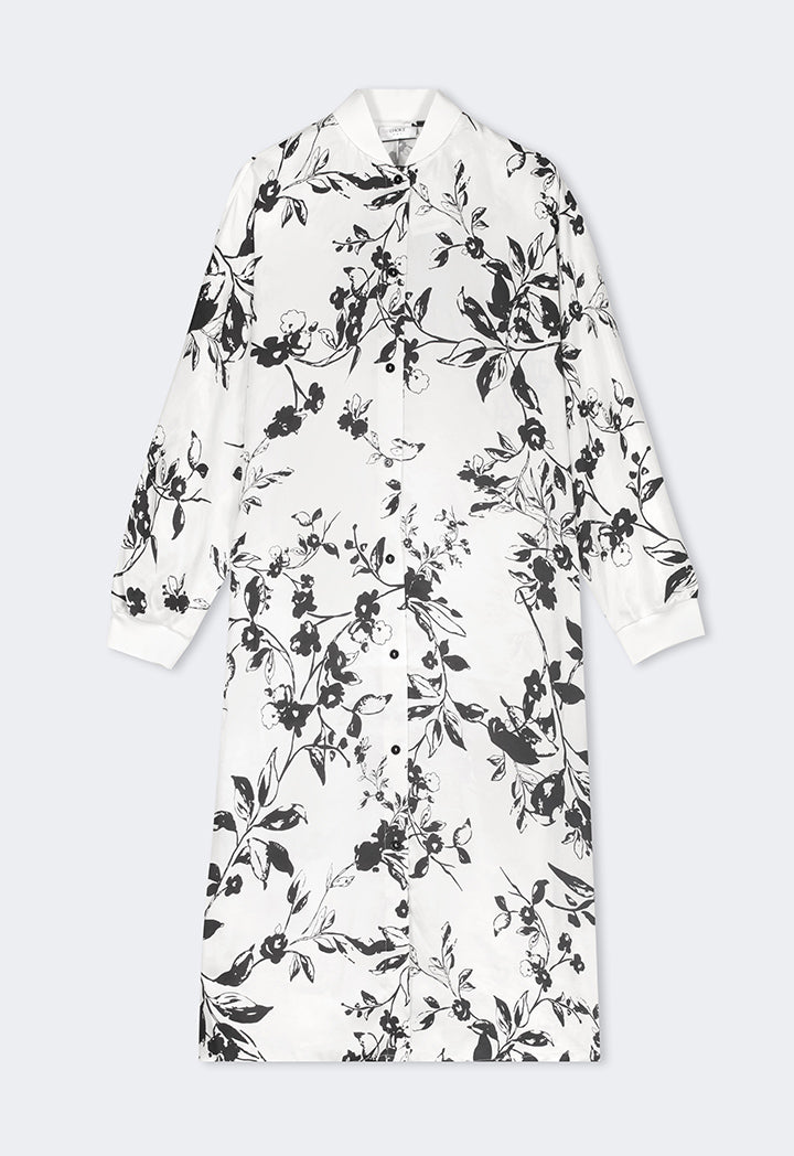 Choice Floral Printed Midi Shirt Sand