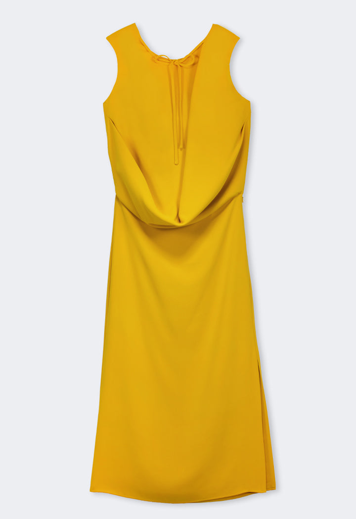 Choice Solid Sleeveless Dress  Mustard