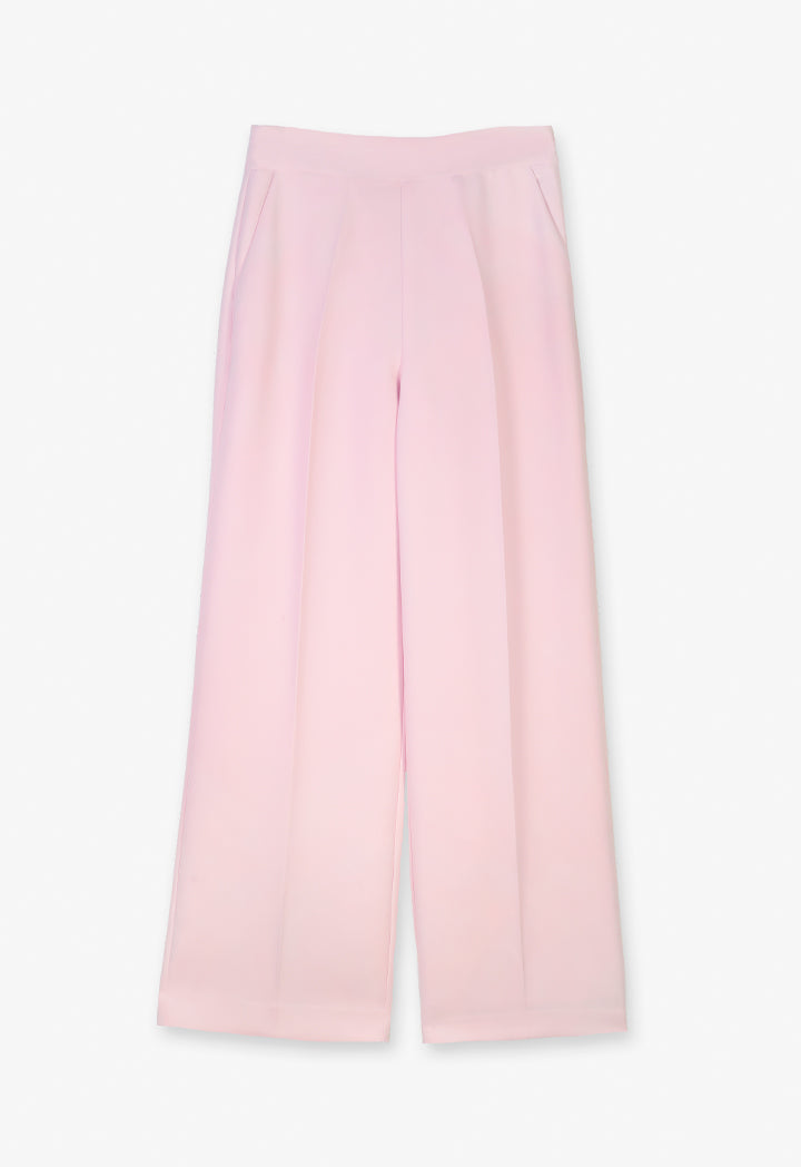 Choice High-Waist Solid Wide Legs Trousers Pink