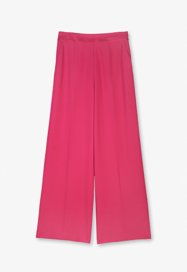 Choice High-Waist Wide Leg Basic Trousers Fuchsia