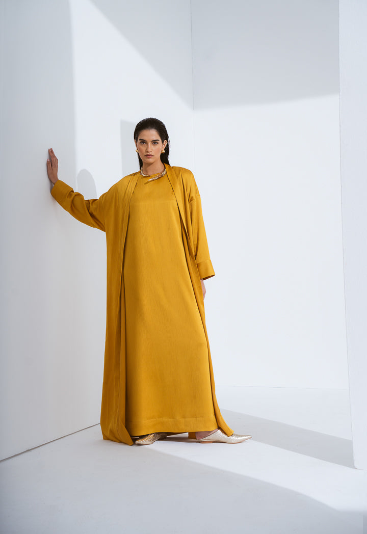 Choice Crinkled Drop Shoulder Maxi Abaya - Ramadan Style Gold