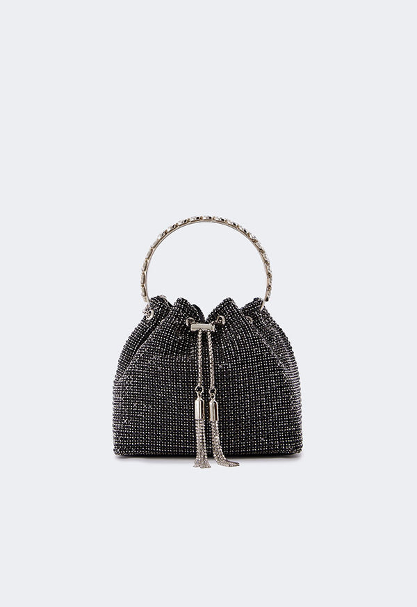 Choice Crystal Bucket Bag Black
