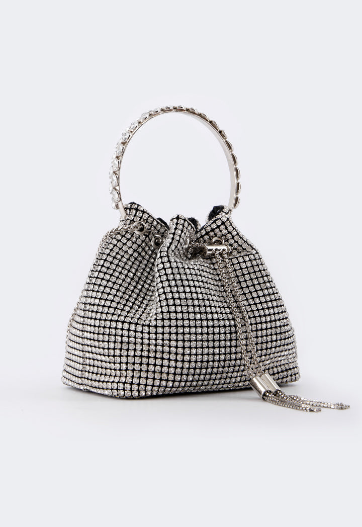 Choice Crystal Bucket Bag Silver