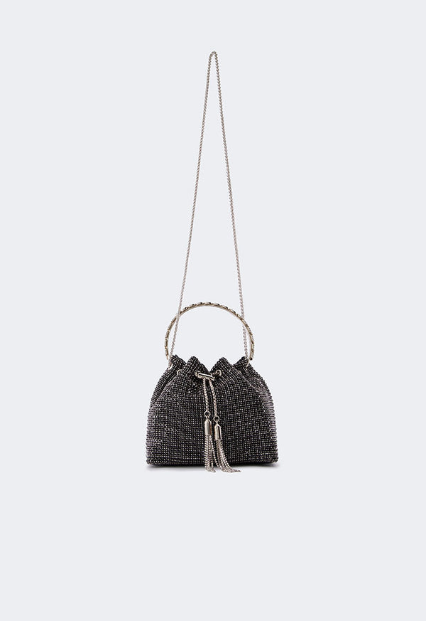 Choice Crystal Bucket Bag Black