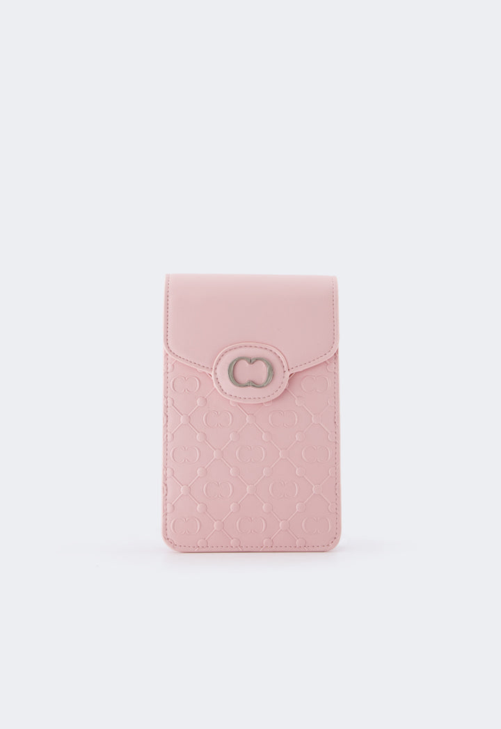 Choice Embossed Monogram Cross Body Bag Pink