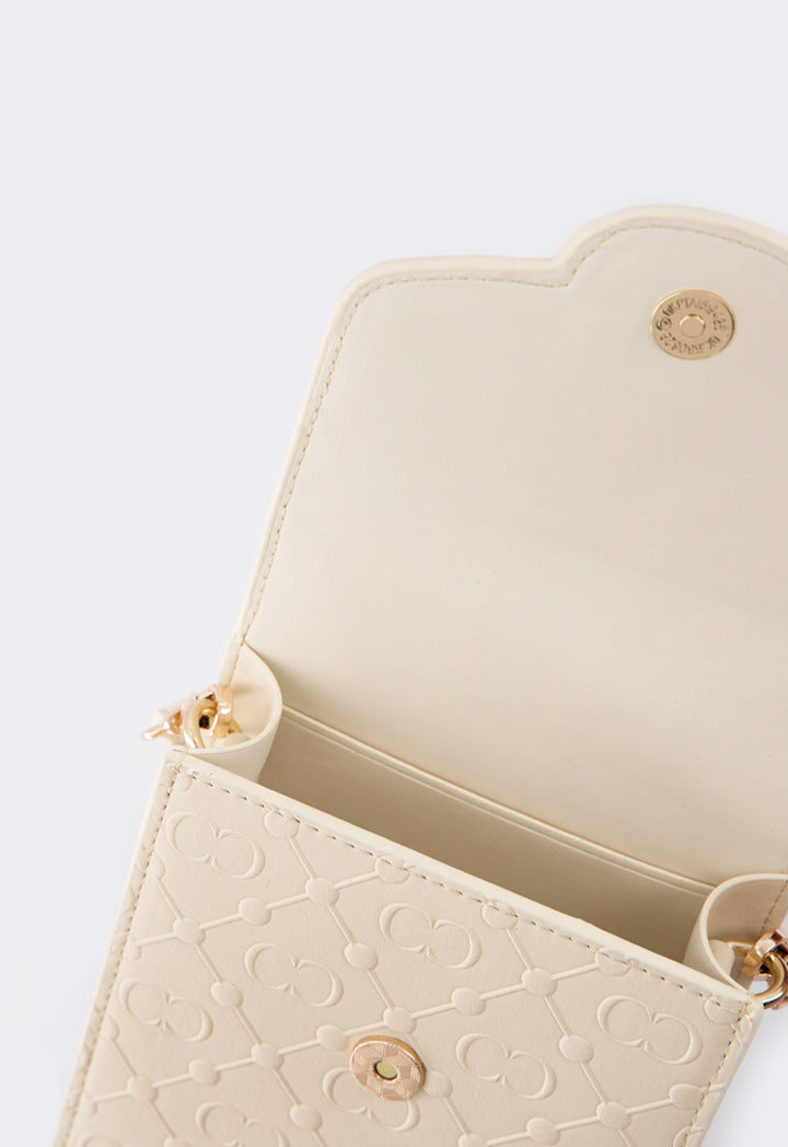 Choice Embossed Monogram Cross Body Bag Ivory