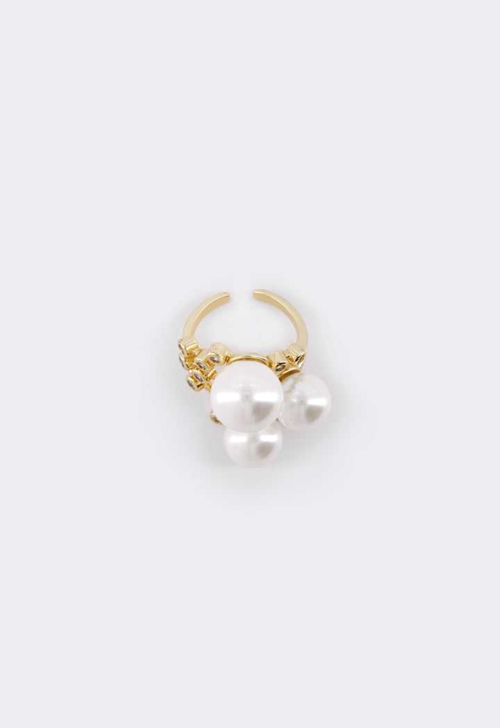 Choice Chunky Faux Pearls Ring White