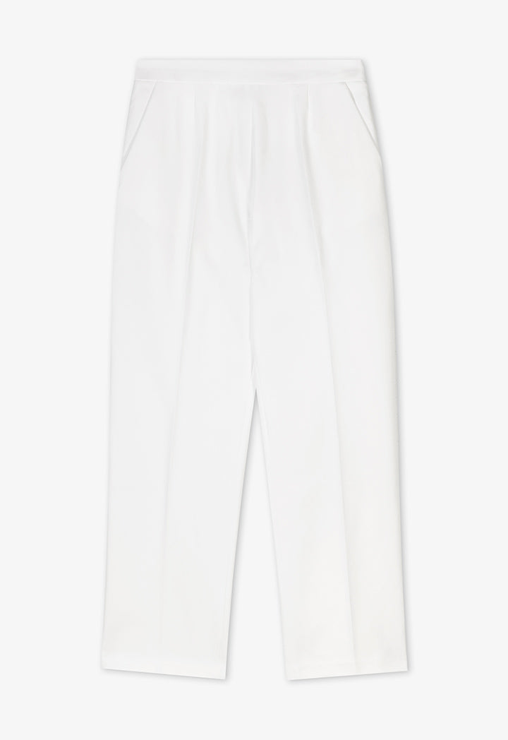 Choice Peg Leg High Waist Trousers Off White