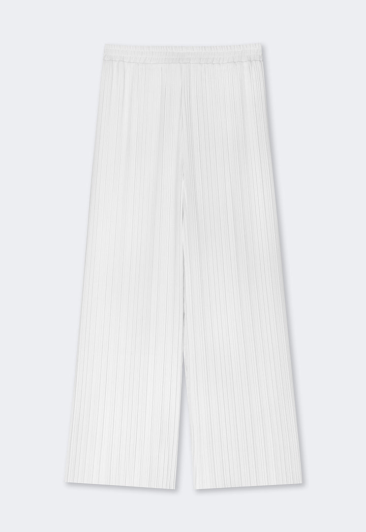 Choice High-Waist Wide Legs Pleated Trousers Off White