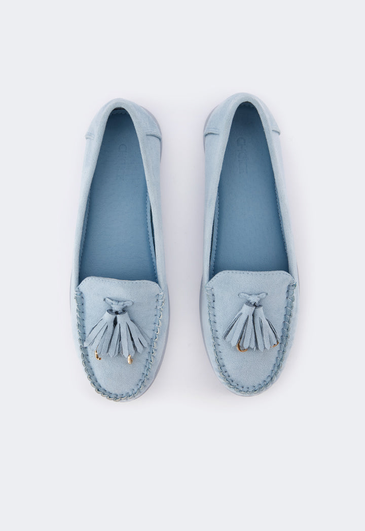 Choice Tassel Suede Loafers Blue