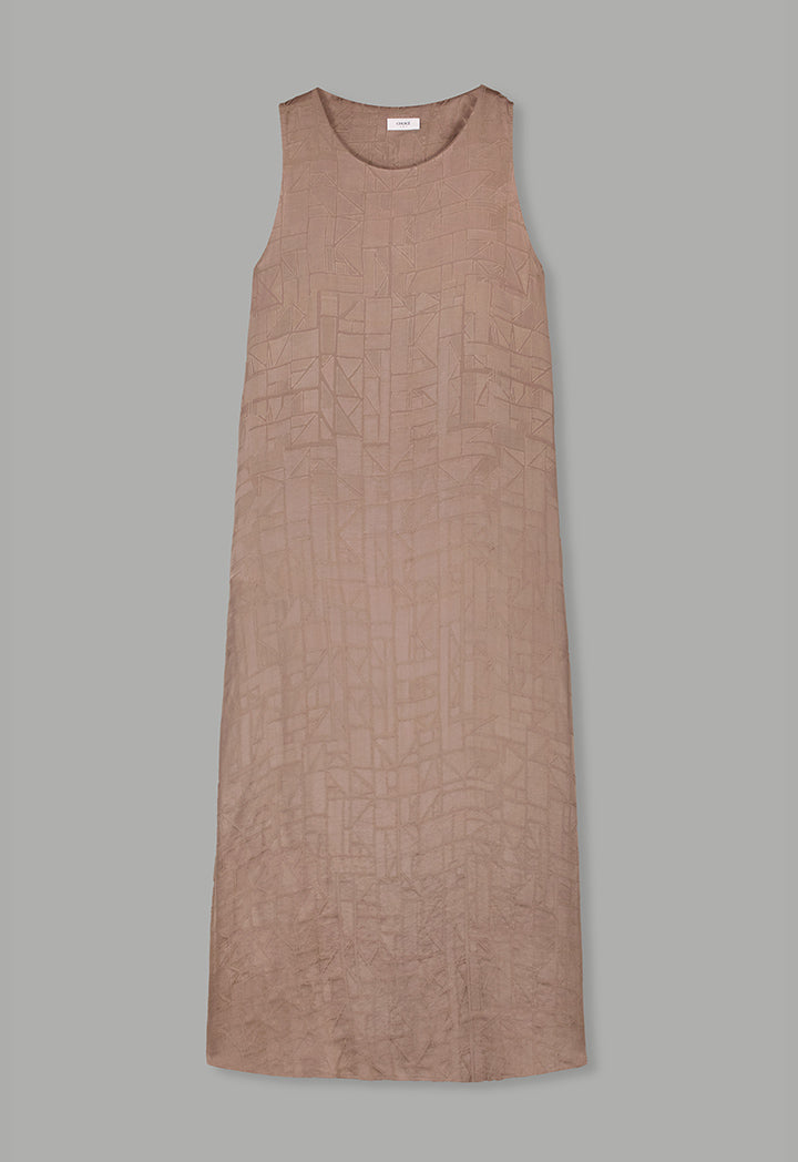 Choice Sleeveless Texture Dress  Vison