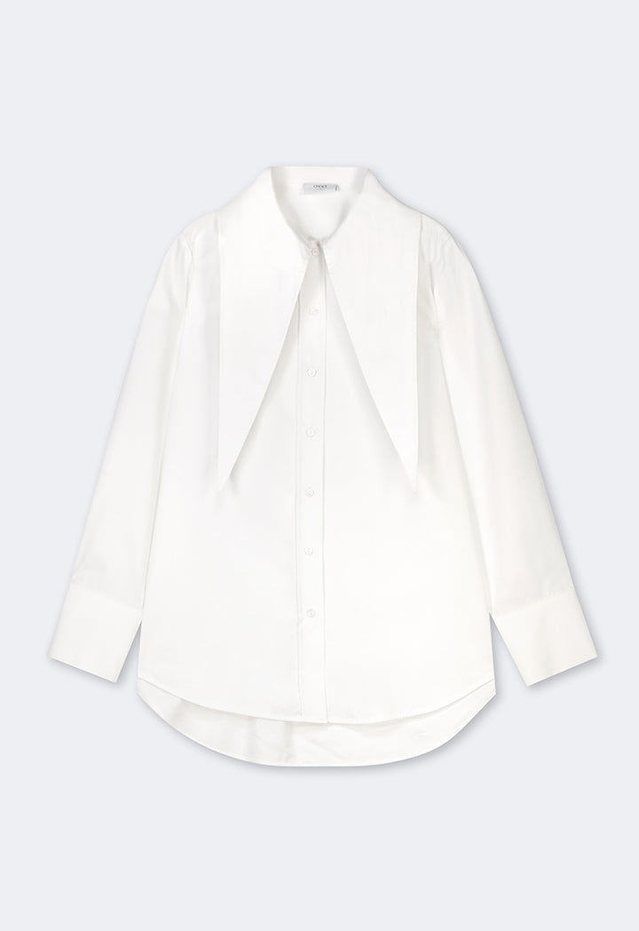 Choice Regular Fit High-Low Basic Shirt Off White