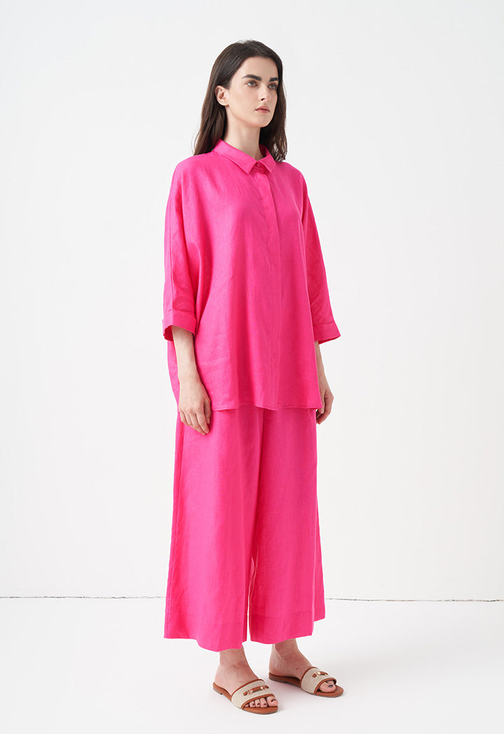 Choice Solid Relax Fit Shirt Fuchsia