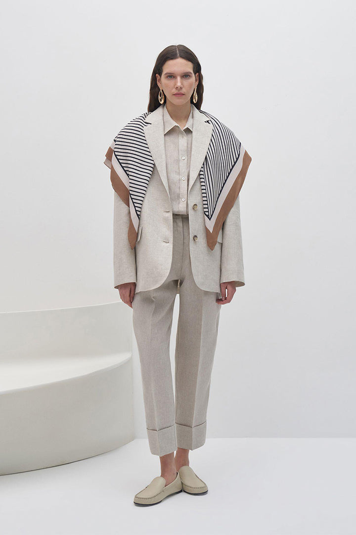 Kk Design 100% Linen Blazer Natural