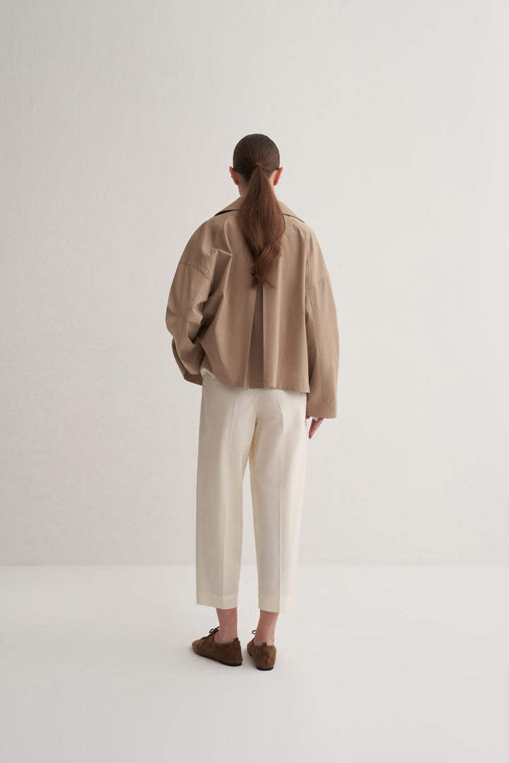 Kk Design Pleated Balloon Trousers Ecru