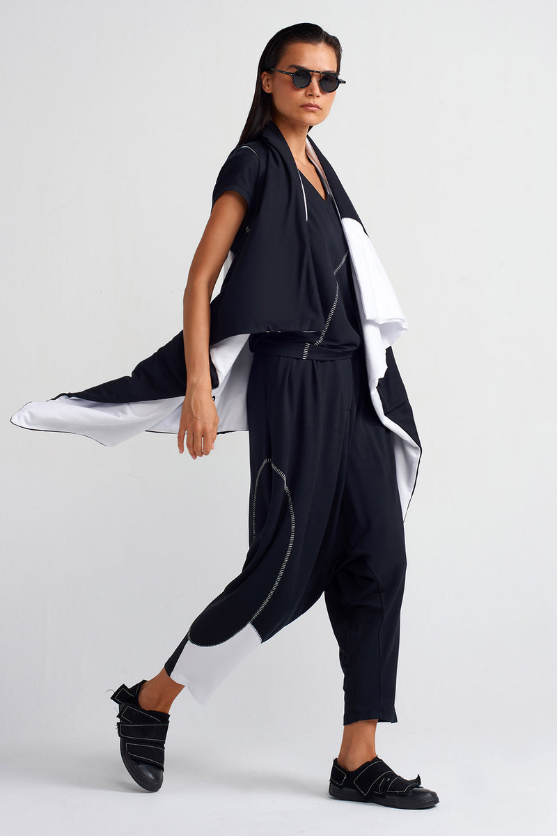 NU Fabric Block, Padded Vest Black/Offwhite