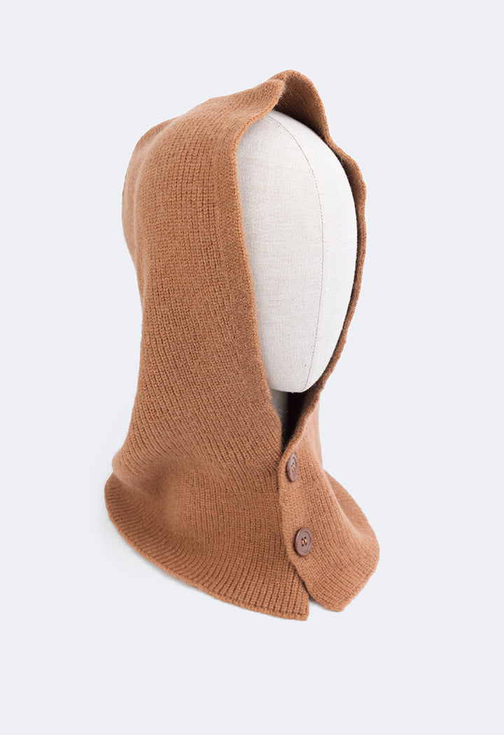 Choice Plain Knitted Balaclava Camel