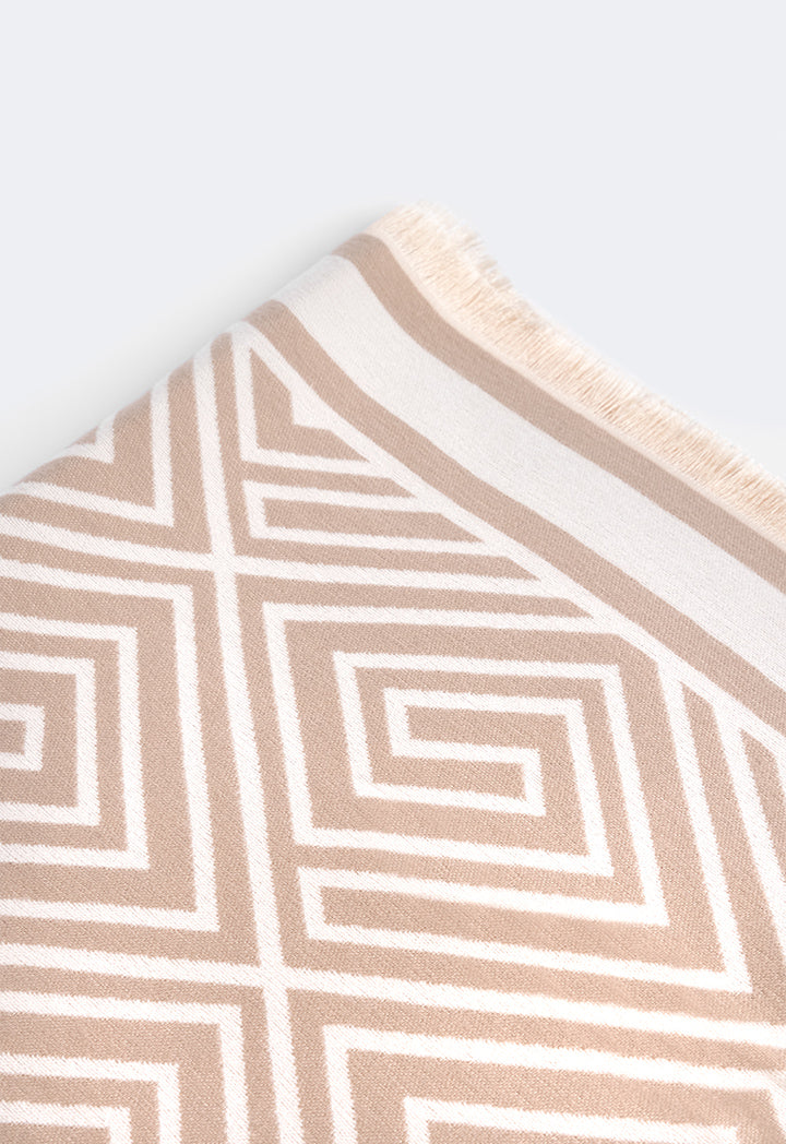 Choice Greek Key Pashmina Scarf Beige