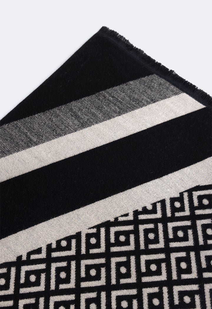 Choice Geometric Pashmina Scarf Black