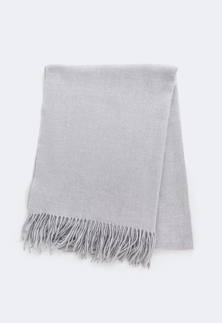 Choice Solid Tussles Winter Scarf Light Grey