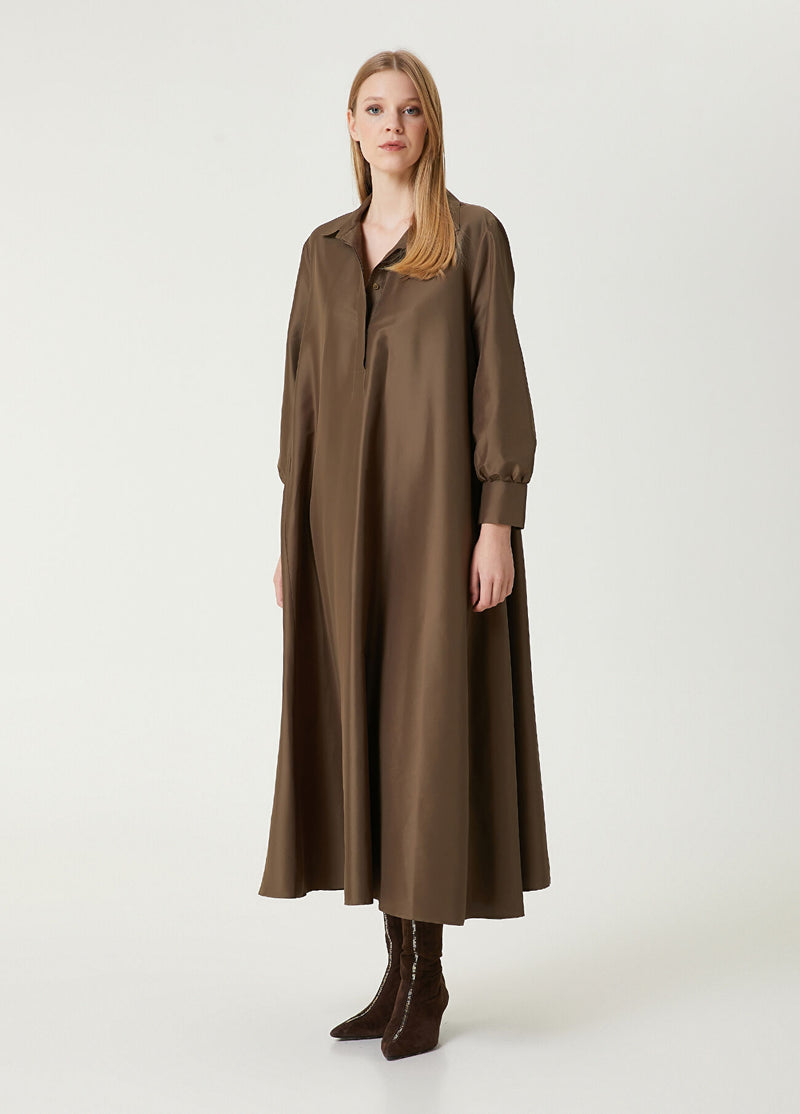 Beymen Club Maxi Shirt Dress Khaki