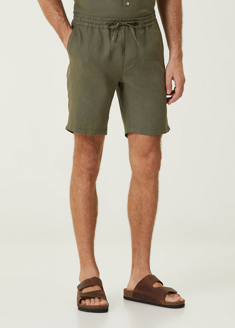 Beymen Club Men Waist Corded Linen Shorts Khaki