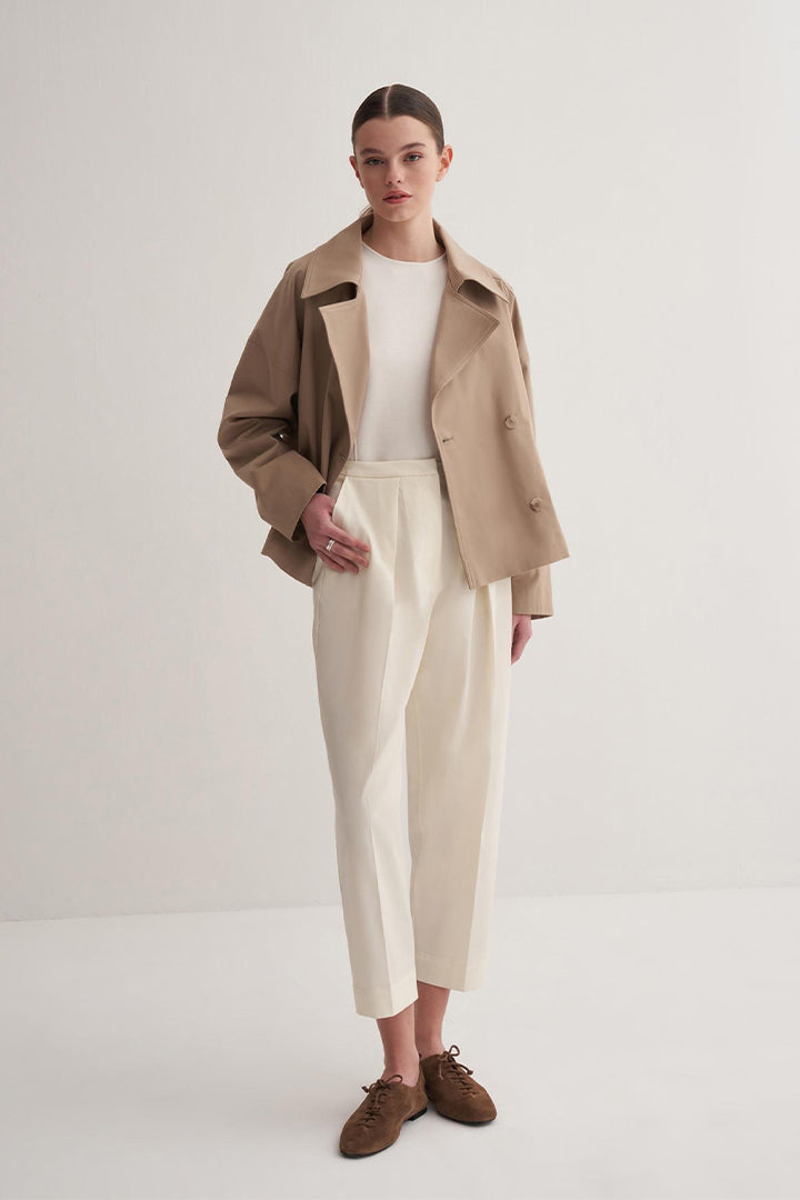 Kk Design Pleated Balloon Trousers Ecru