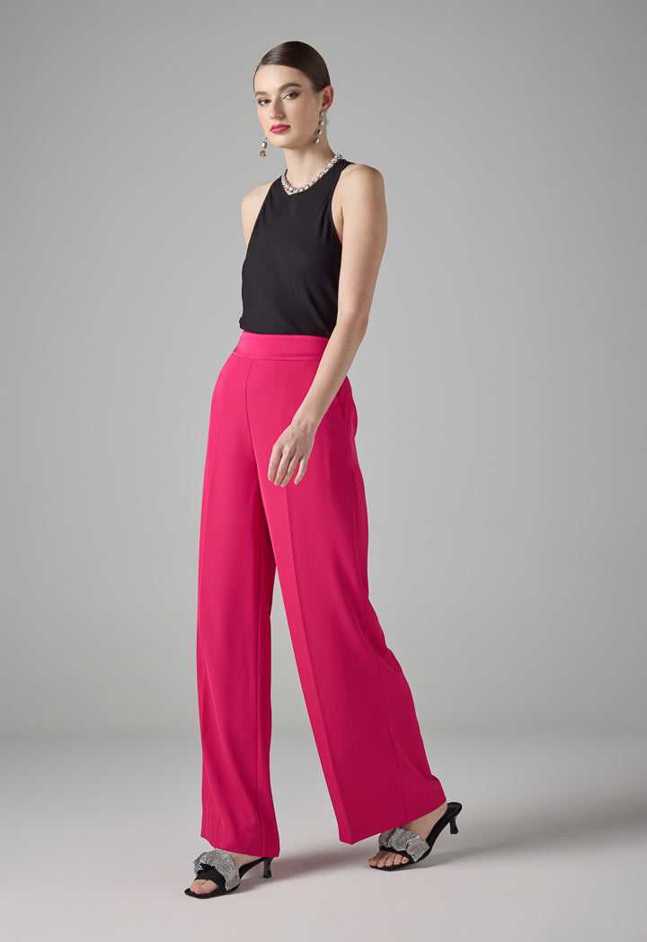 Choice High-Waist Wide Leg Basic Trousers Fuchsia