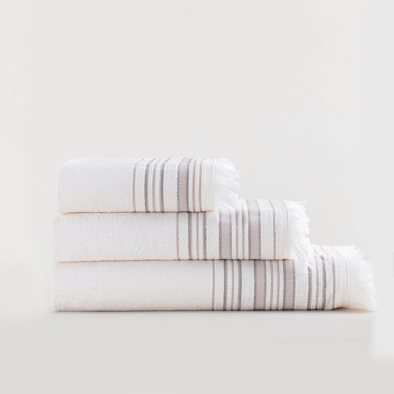 Chakra Derin Towel 100X150 Cm Ecru