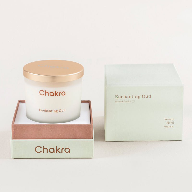 Chakra Scented Candle 400 G - Enchanting Oud Oud