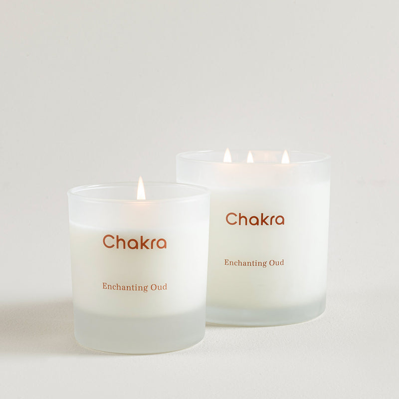 Chakra Scented Candle 400 G - Enchanting Oud Oud