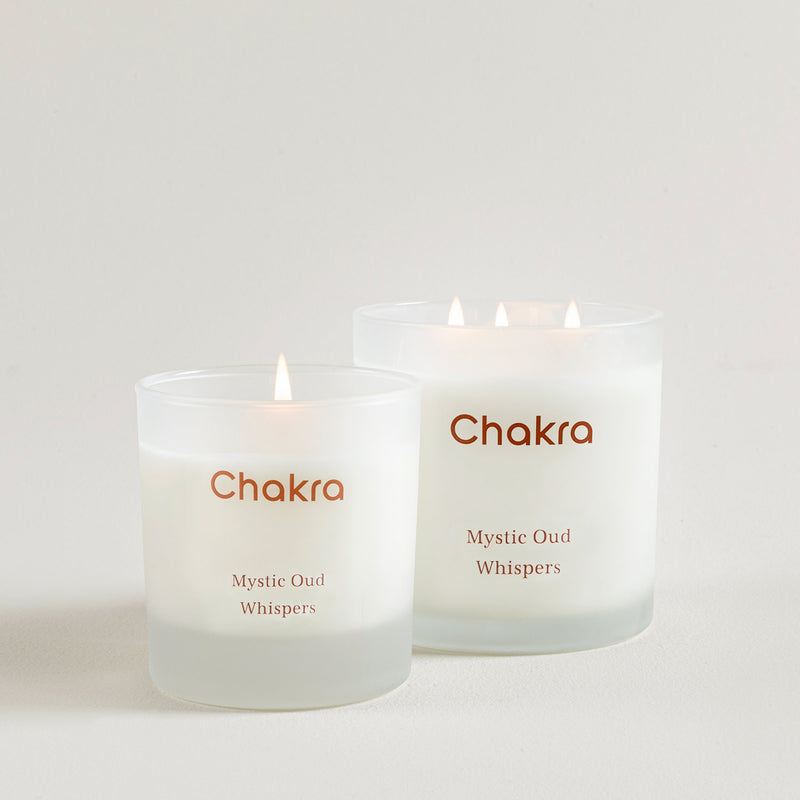 Chakra Scented Candle 400 G - Mystic Oud Whispers Oud