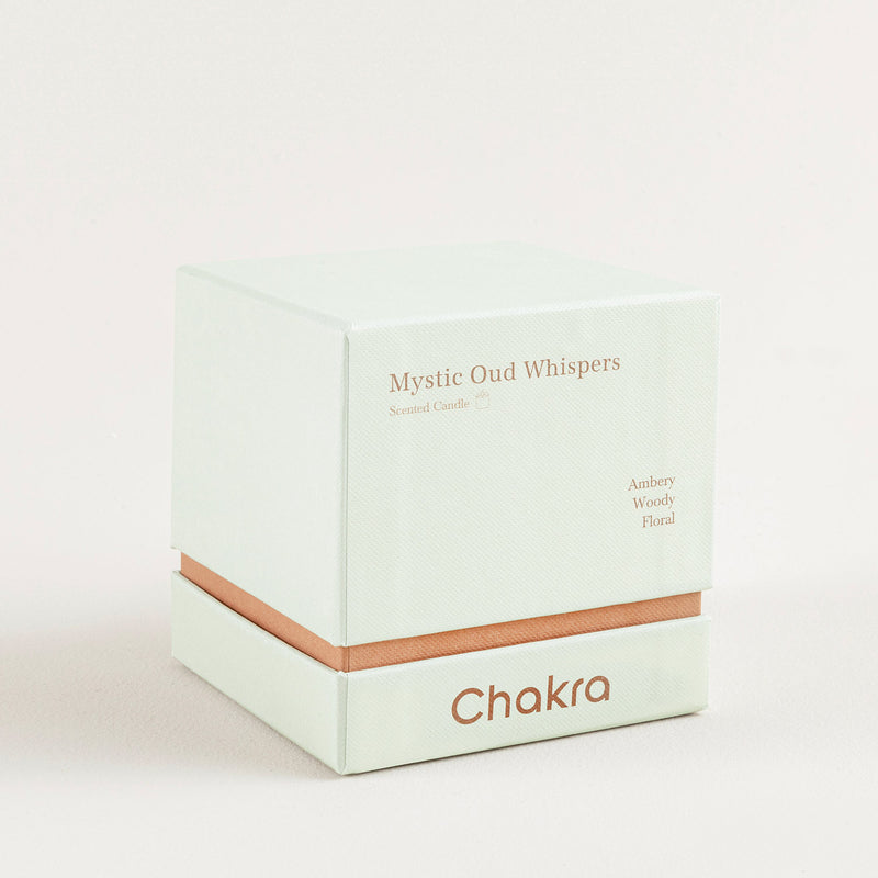 Chakra Scented Candle 400 G - Mystic Oud Whispers Oud