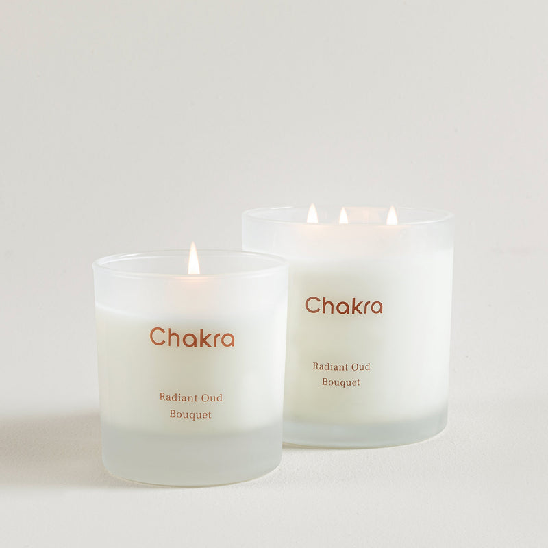 Chakra Scented Candle 400 G - Radiant Oud Bouquet Oud