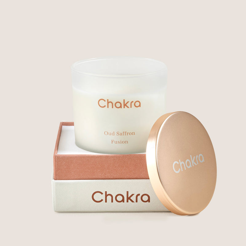 Chakra Scented Candle 400 G - Oud Saffron Fusion Oud