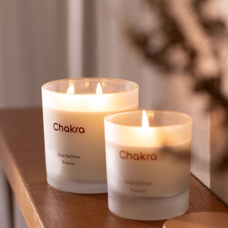 Chakra Scented Candle 400 G - Oud Saffron Fusion Oud