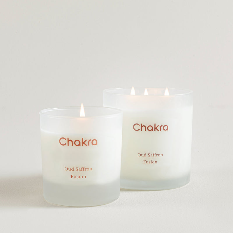 Chakra Scented Candle 400 G - Oud Saffron Fusion Oud