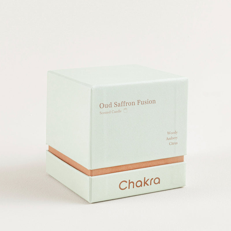 Chakra Scented Candle 400 G - Oud Saffron Fusion Oud